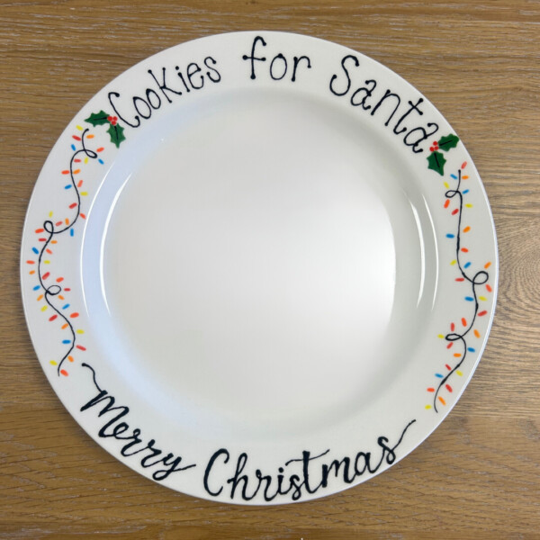 Cookies for Santa plate with outline