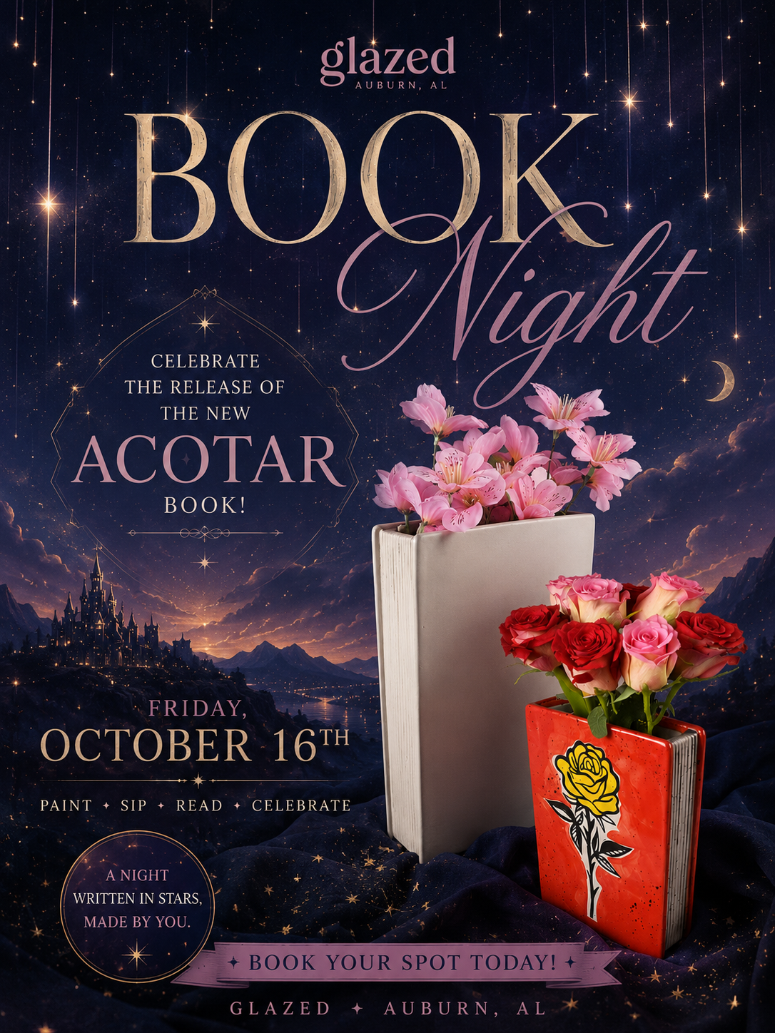 ACOTAR book release celebration! Paint a book vase