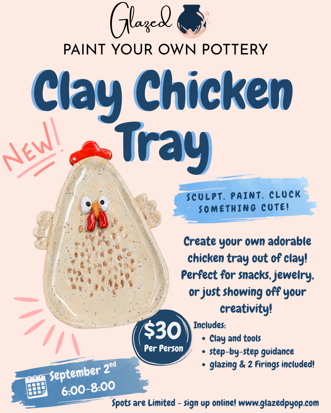 chicken tray – clay