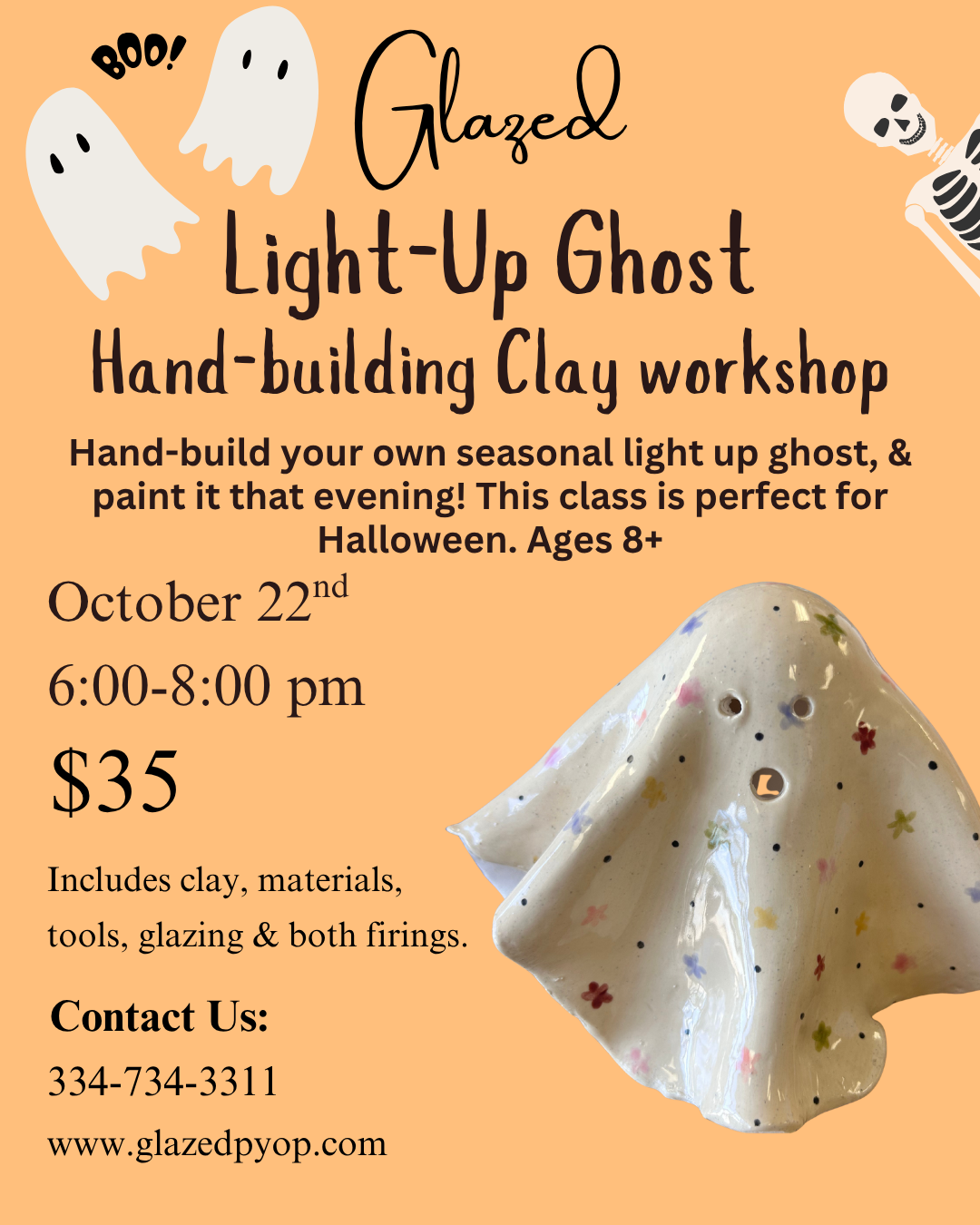Ghost Votive - Clay hand building class